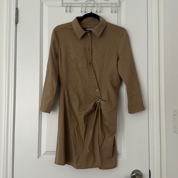 NEW JACQUEMUS Beige 'La Tunique Jocou' Long Sleeve Shirt (S) - Picture 5 of 9